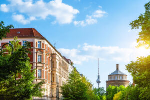 Berlin Prenzlauer Berg with TV Tower and old water tower